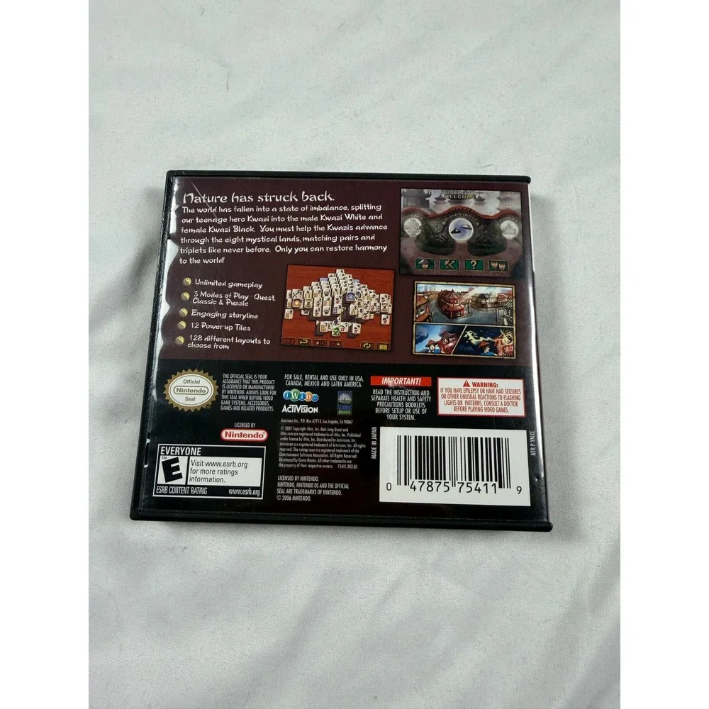 Mah Jong Quest Expeditions Nintendo DS Game tested Original Case Manual‎ Puzzle